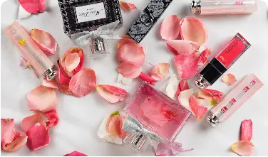 A selection of personalized fragrance and beauty products