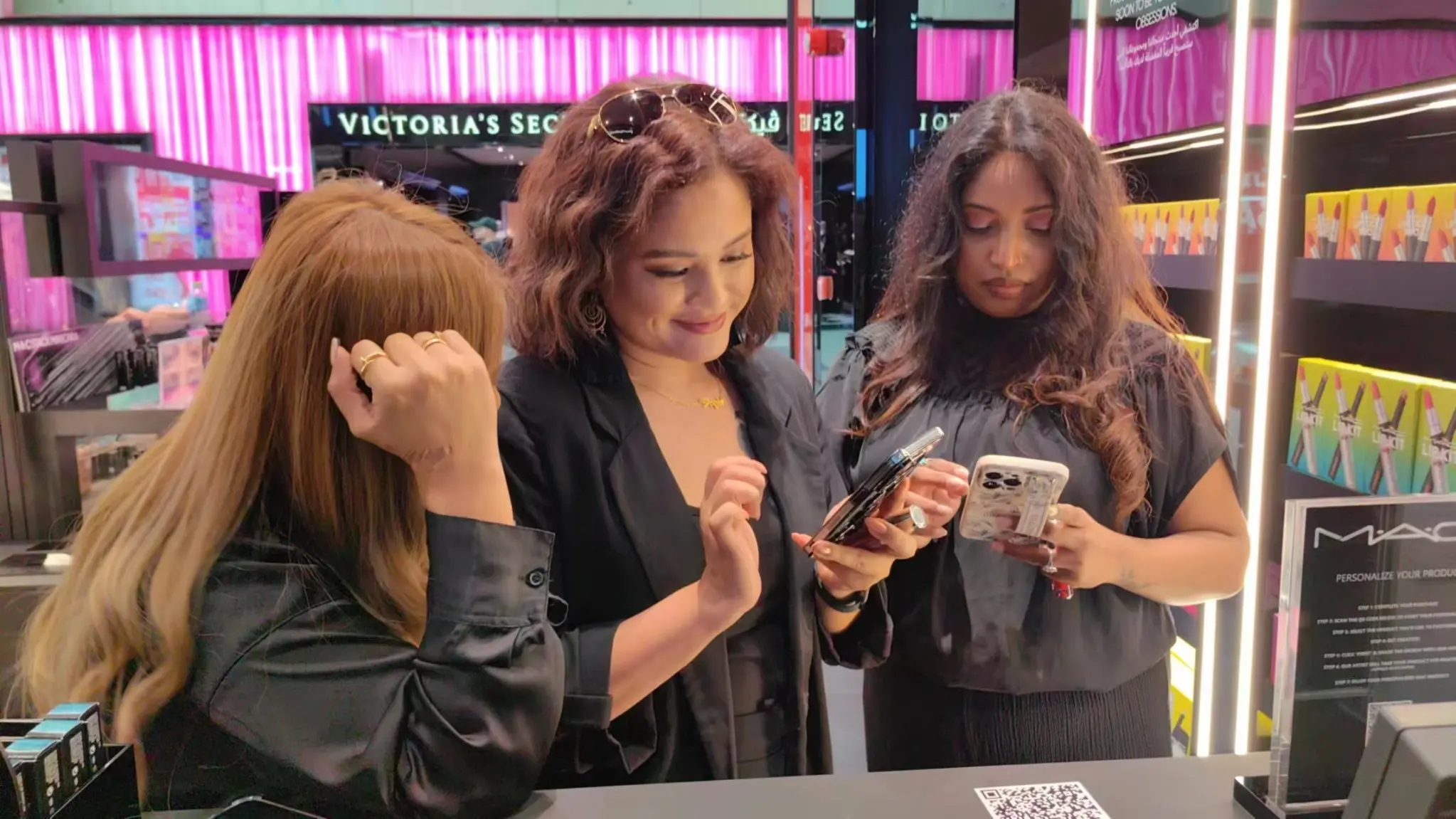 Customers participating in an in-store personalization experience